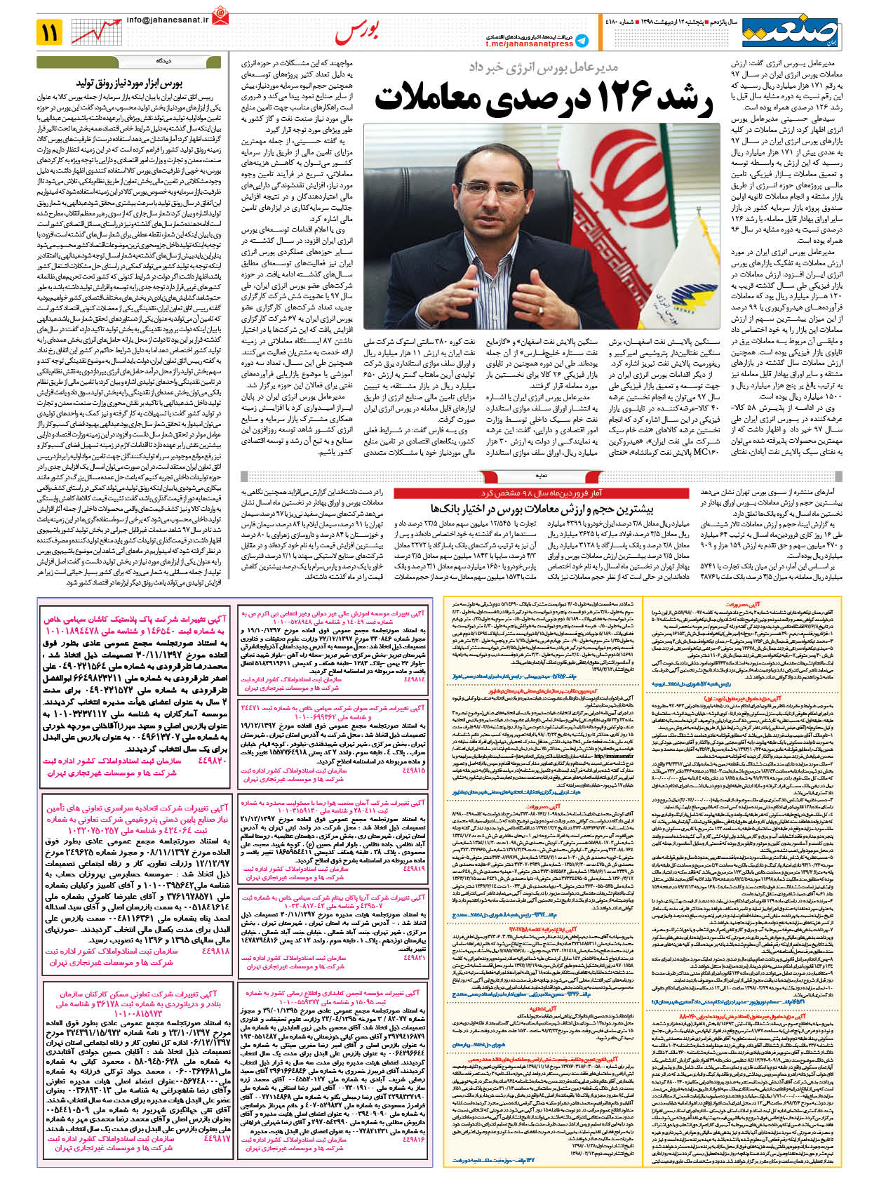 صفحه ۱۱  – ۱۲ اردیبهشت ۱۳۹۸